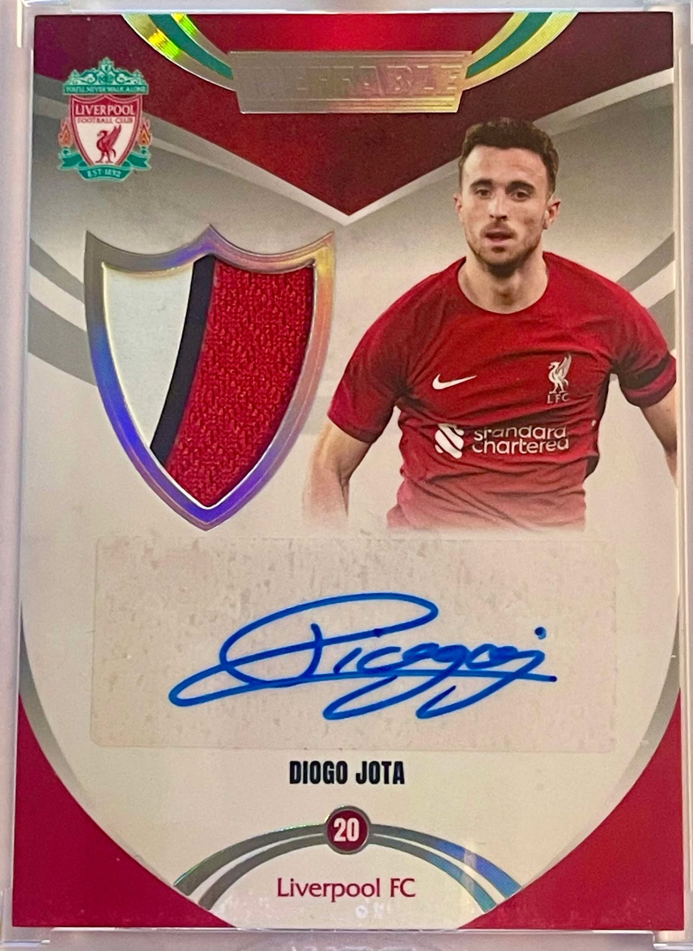 Diogo Jota autograf-kort jeg eier